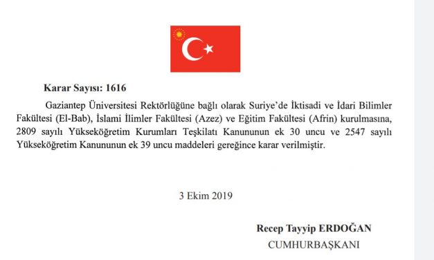 Gaziantep Üniversitesi’nin Suriye’ye Açtığı Üniversiteler